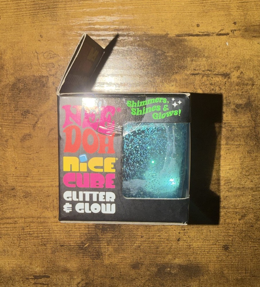 Nee Doh Nice Cube Glitter & Glow Blue. Quantity Discount.