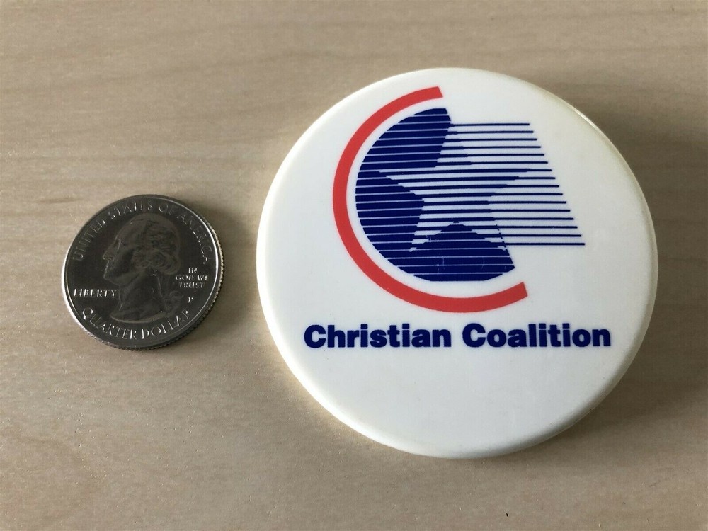 Christian Coalition Group Club Plastic Pinback Button #35089