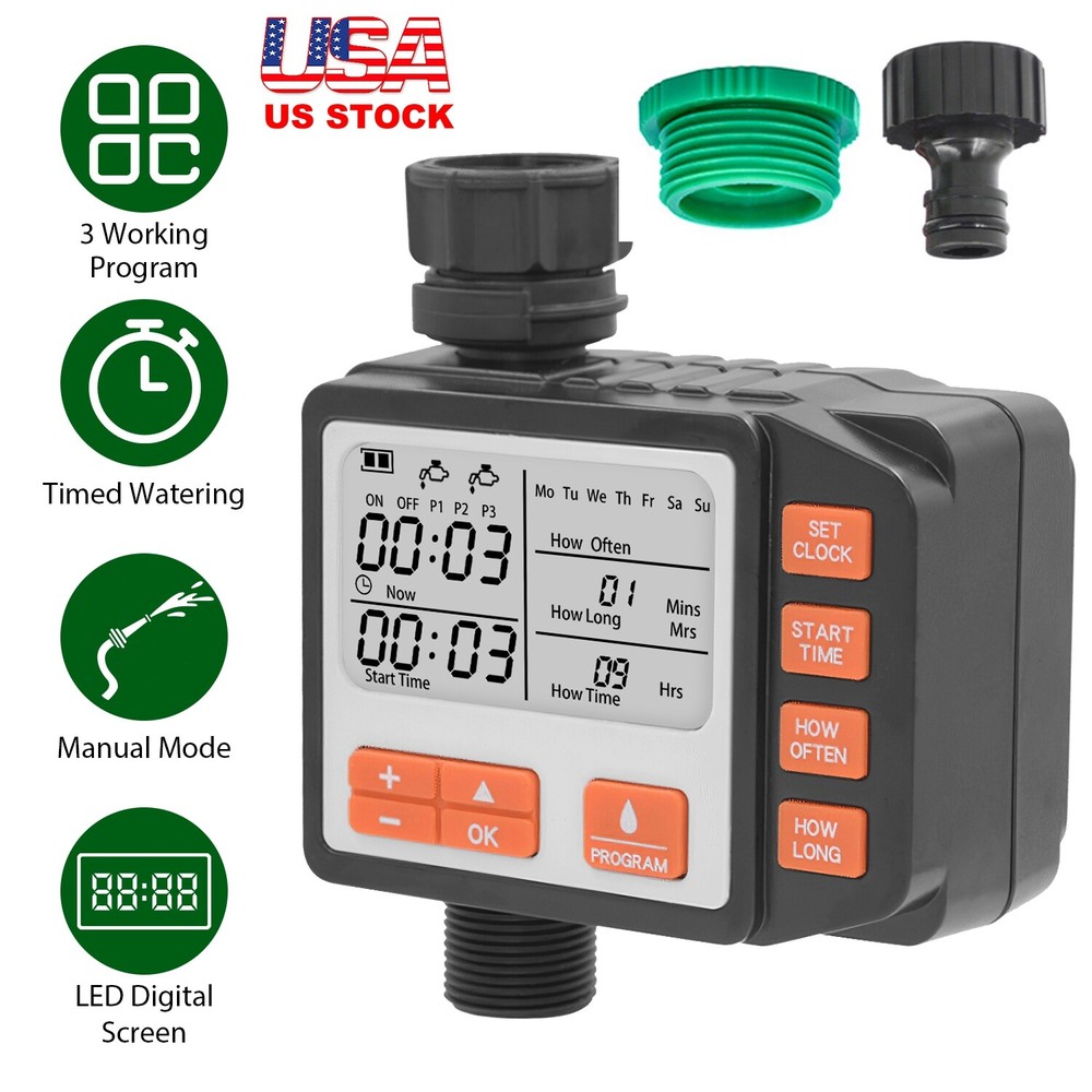 3/4" Outlet Sprinkler Timer Programmable Auto/Manual Watering Irrigation System