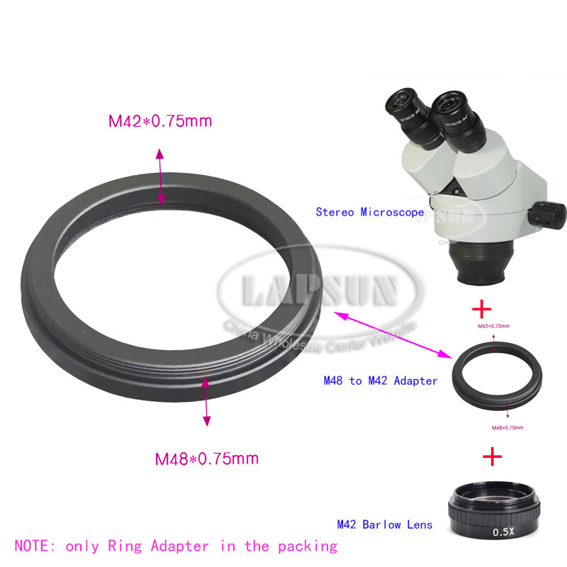 M42 M48 *0.75mm Thread Adapter Ring 10A Industry C-Mount Lens Stereo Microscope