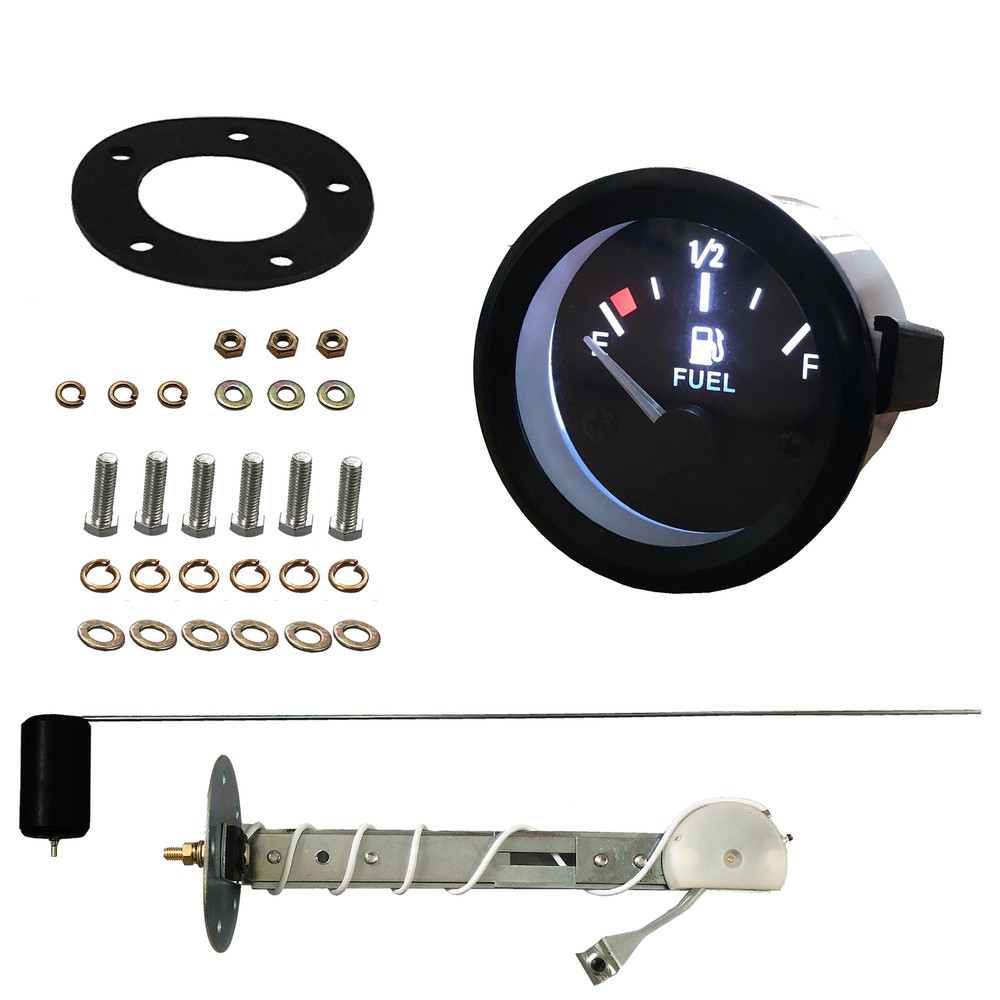 Universal 2"52mm Fuel Level Gauge Kit W/ Fuel Float Sensor E-1/2-F Pointer 12V