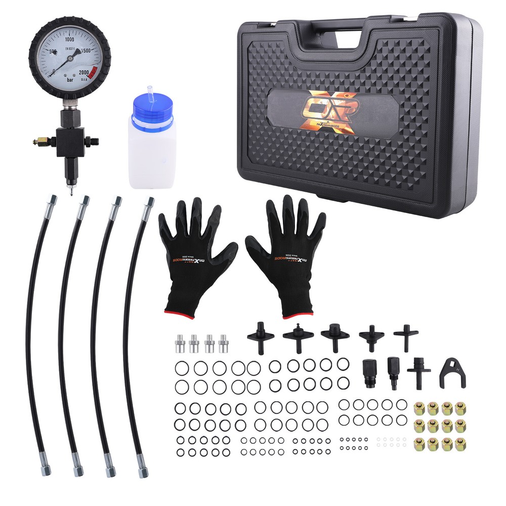 Common Rail Pressure Tester 2000BAR Diesel Engine Diagnostic Tool with 12 Plugs