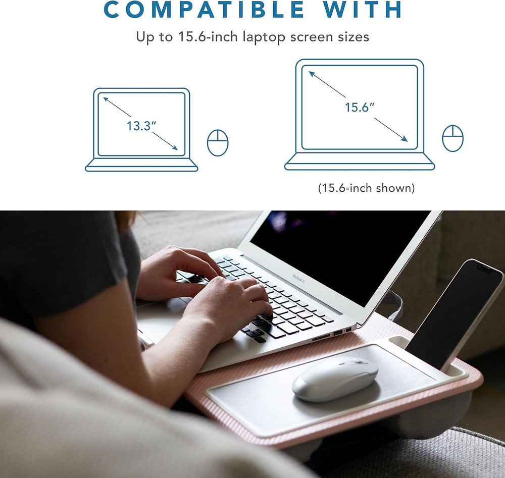 Enhanced Lap Desk with Phone Holder and Cooling Cushion - Versatile Workspace