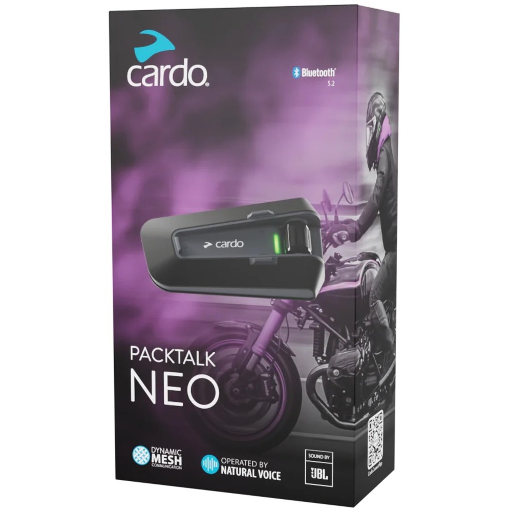 Cardo Packtalk Neo Bluetooth Helmet Intercom System - Single Pack, Waterproof