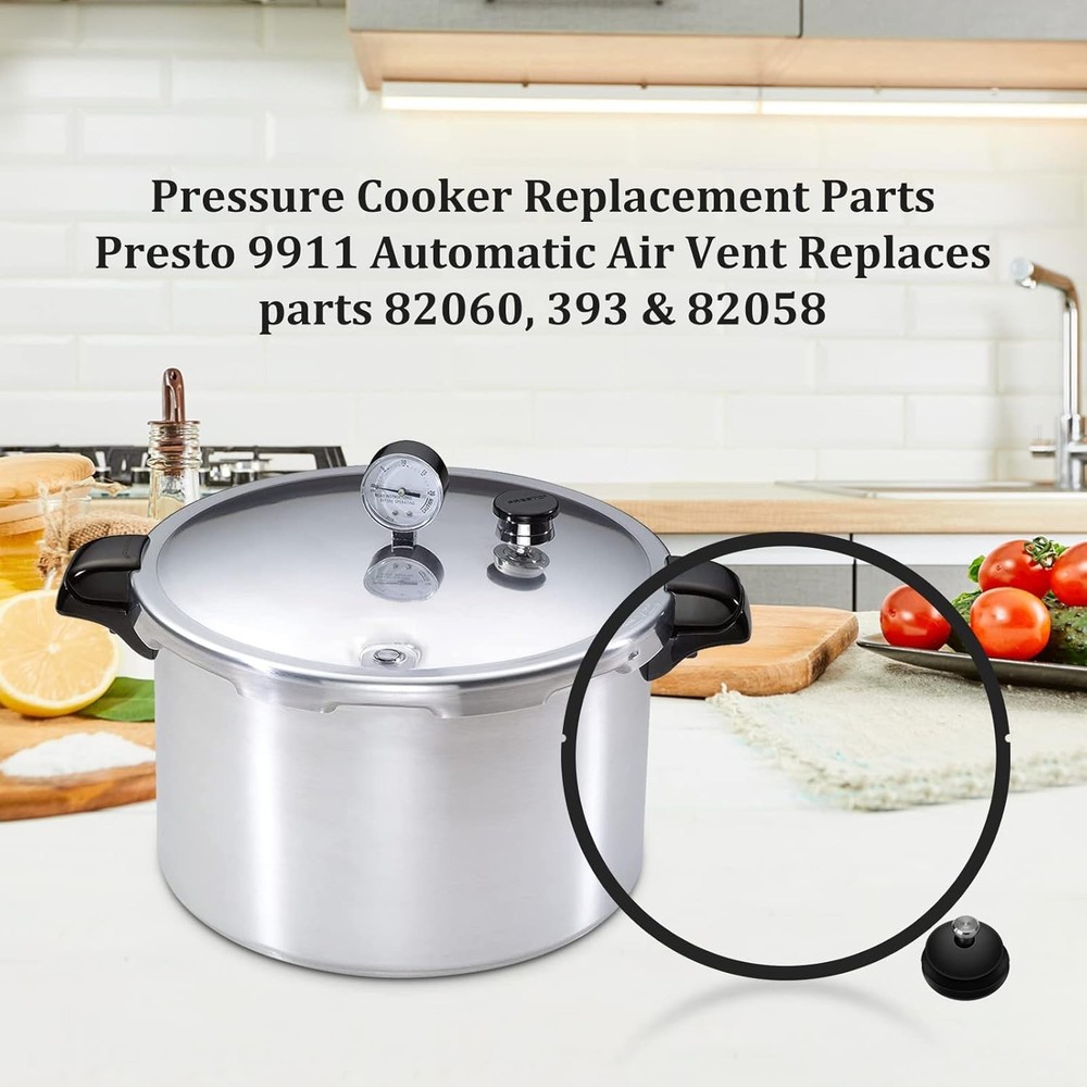 2 (Pack) PRESTO 09907 PRESSURE CANNER COOKER SEALING RING & AUTOMATIC AIR VENT