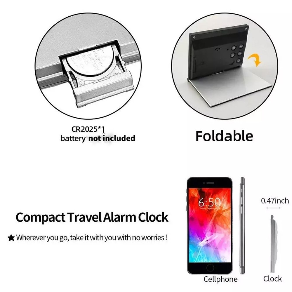 Large Screen Portable Alarm Clock for Traveling with Timer Functionality