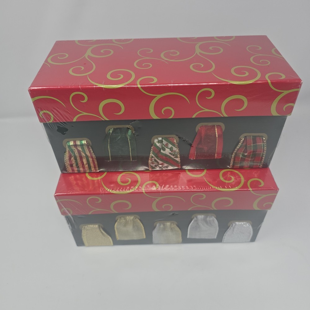2 New Boxes Of Asorted Ribbons For Gift Raping