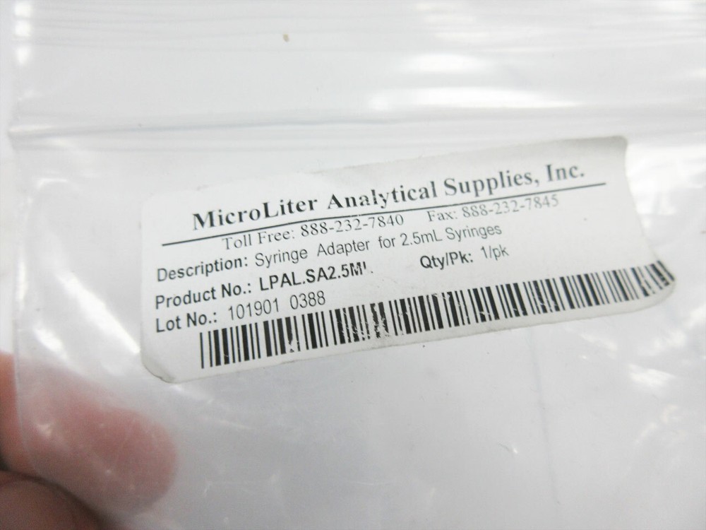 CTC ANALYTICS LPAL.SA2.5ML MSU 041-00A 2.5mL SYRINGE ADAPTER & MSK 01 PLUNGER
