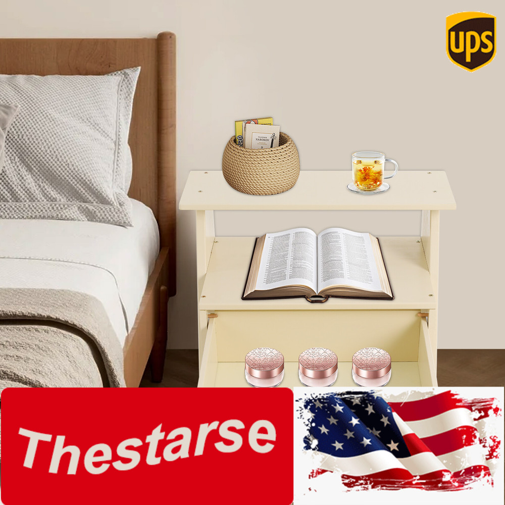 Bedside Table, Office Sofa Side Table Floorstanding Bedside Table With Drawer