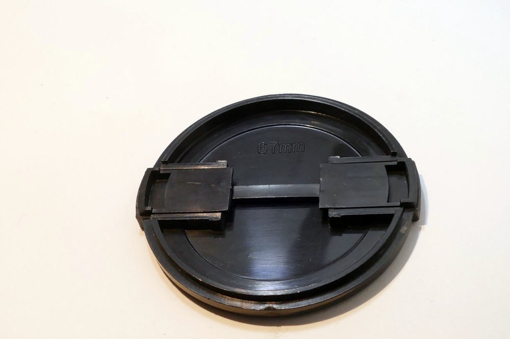 67mm Lens Cap Front, black plastic, vintage