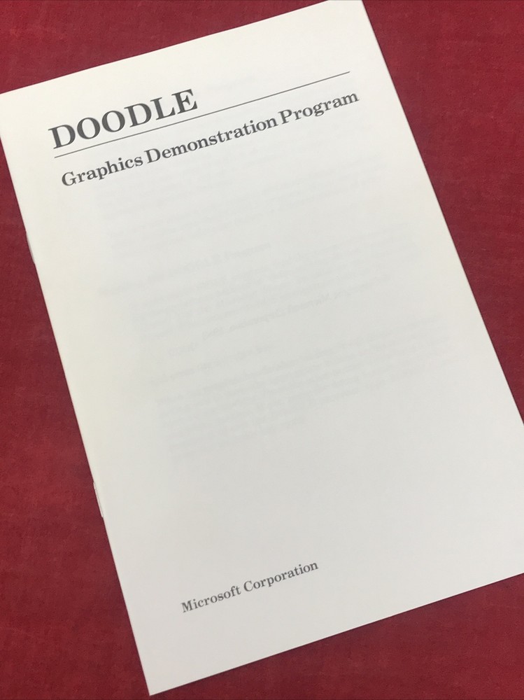 VTG 1983 Microsoft DOODLE Instruction Booklet 99F52B-1 Graphics Demonstration