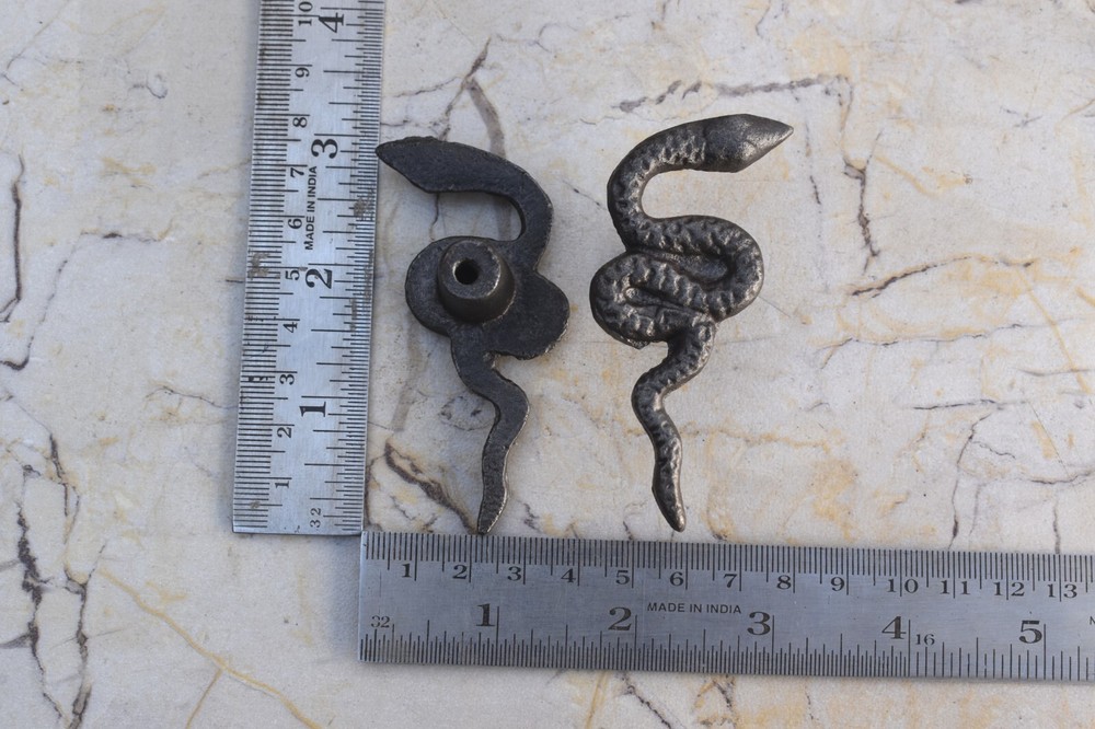 10 pcs Snake Shape Vintage Cast Iron Door Drawer knobs Cabinet Gate Handle Pulls