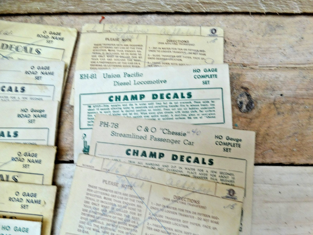 Champ Decal Sets HO Scale Large Mixed Lot
