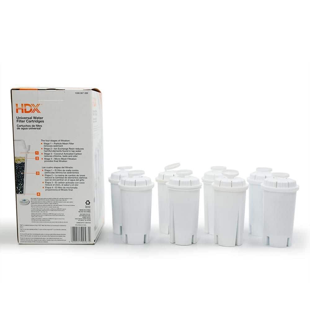 HDX Water Pitcher Replacement Water Filter Cartridges, BPA Free (8-Pack)