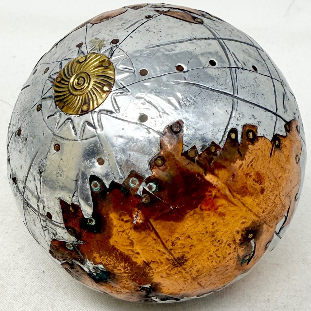 Unique Metal Globe World Map Sphere Desk Decor Or Tabletop Accent