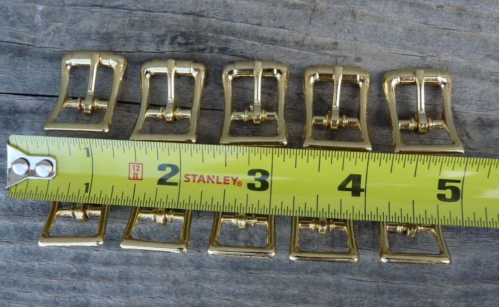 Brass Plate Center Bar Buckles 10 Pack 1/2"