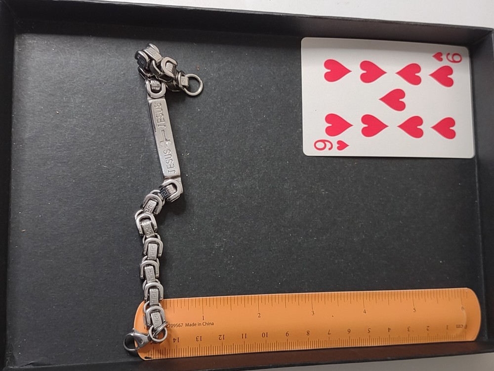 Heavy Chain Jesus Cross Bracelet
