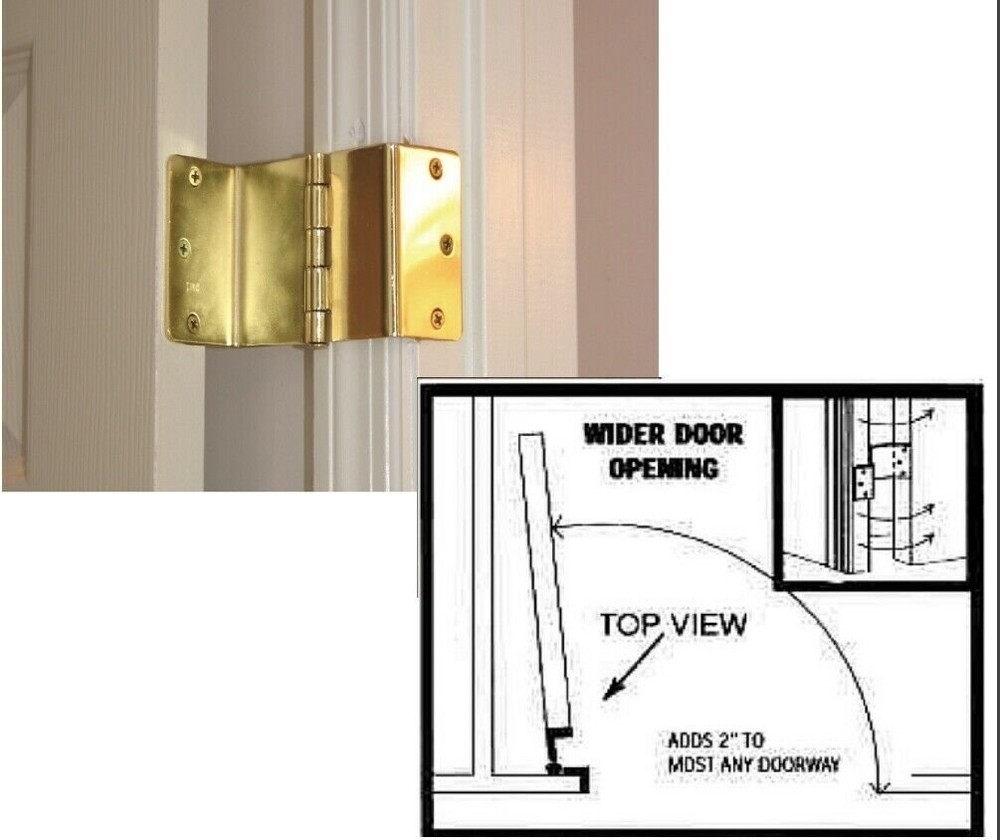 NEW Brass Expandable Door Hinge For Wheelchairs, Walkers, Rollators