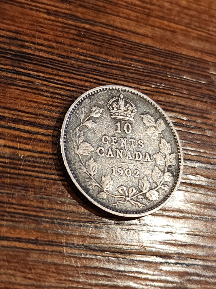 1902 Canada 10 Cents Silver Coin