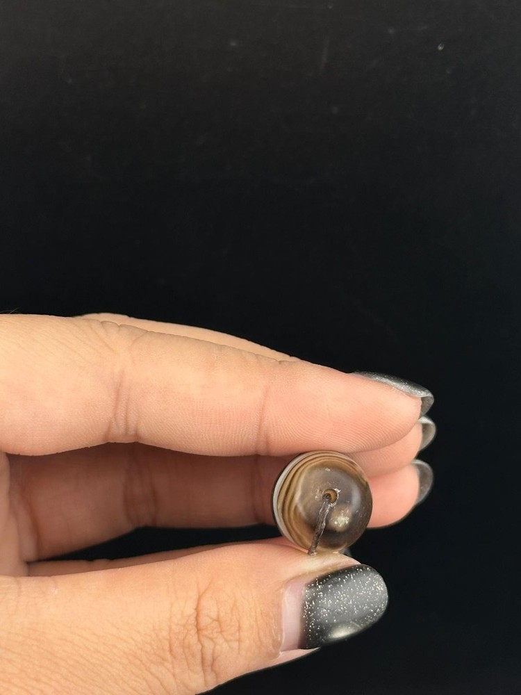 Authentic Ancient Large Banded Agate Stone Dzi Bead in Good Condition