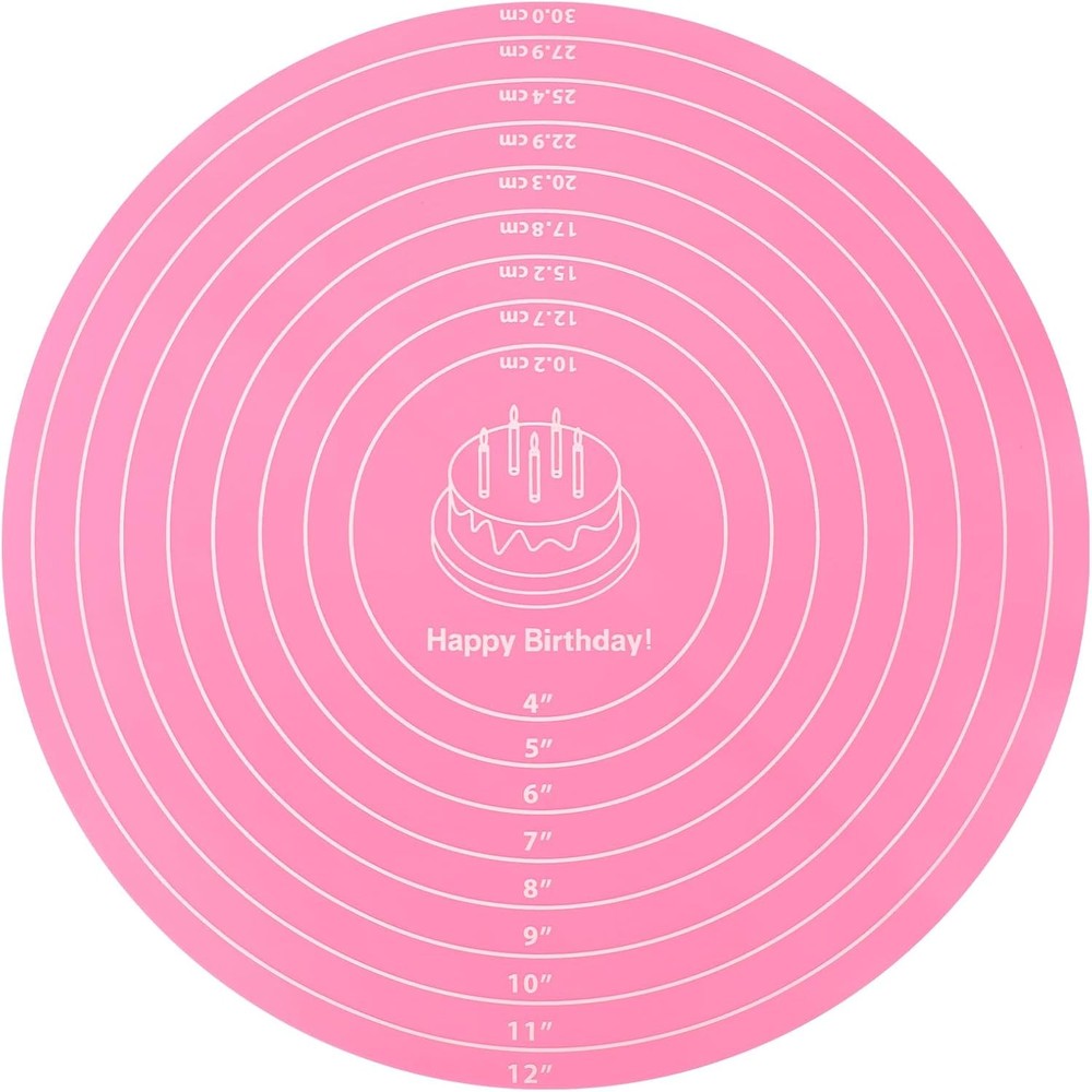 Silicone Baking Mat Cake Mat Round Silicone Baking Mat with Measurements