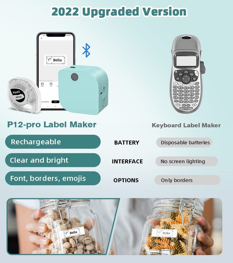 Phomemo P12 Label Maker Plastic Labeling Tape Refills Thermal Transfer Label