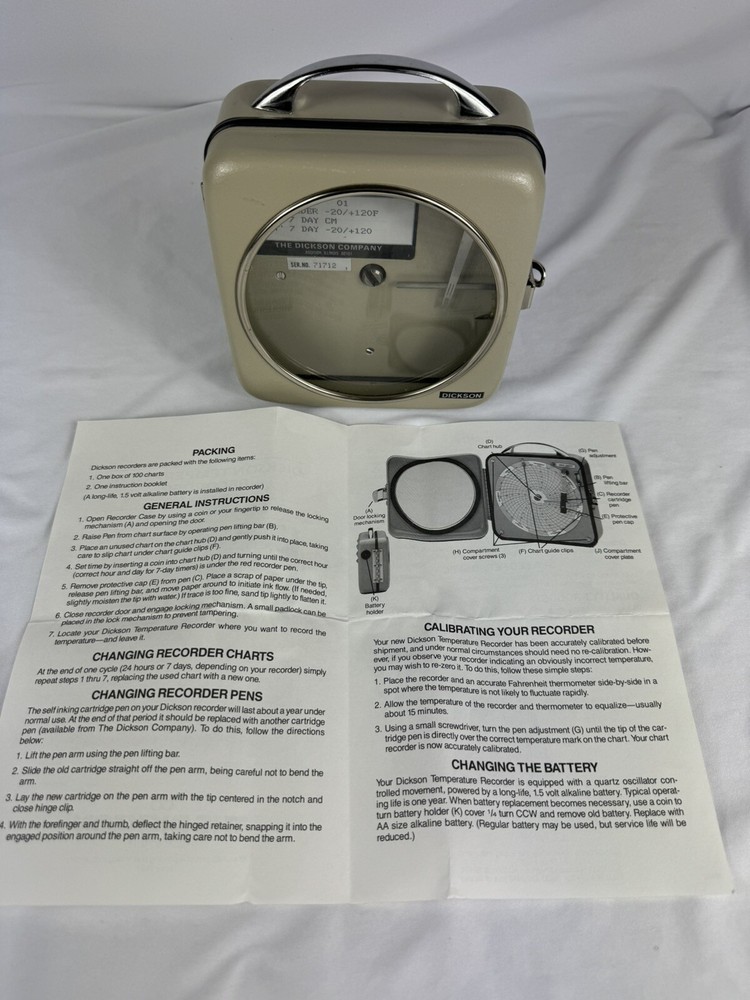 Vintage Dickson Model SC4 - Temperature Recorder - Not Tested