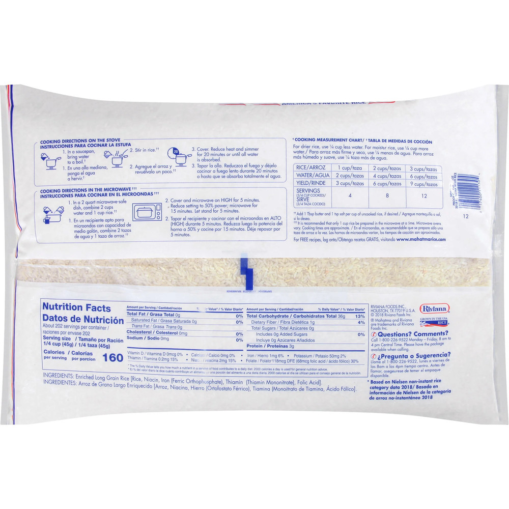 Enriched Extra Long Grain White Rice 20 Lb Bag