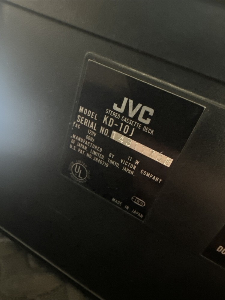 JVC KD-10J Vintage Cassette Deck