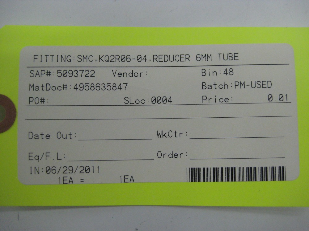 SMC KQ2R06-04 PLUG-IN REDUCER UNMP