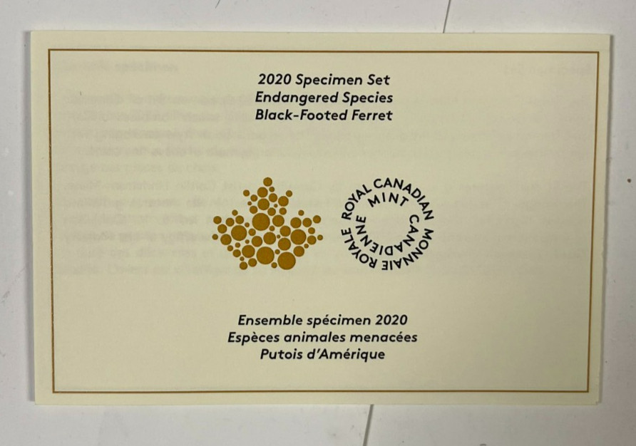 2020 Canada Specimen Set Endangered Species Black Footed Ferret