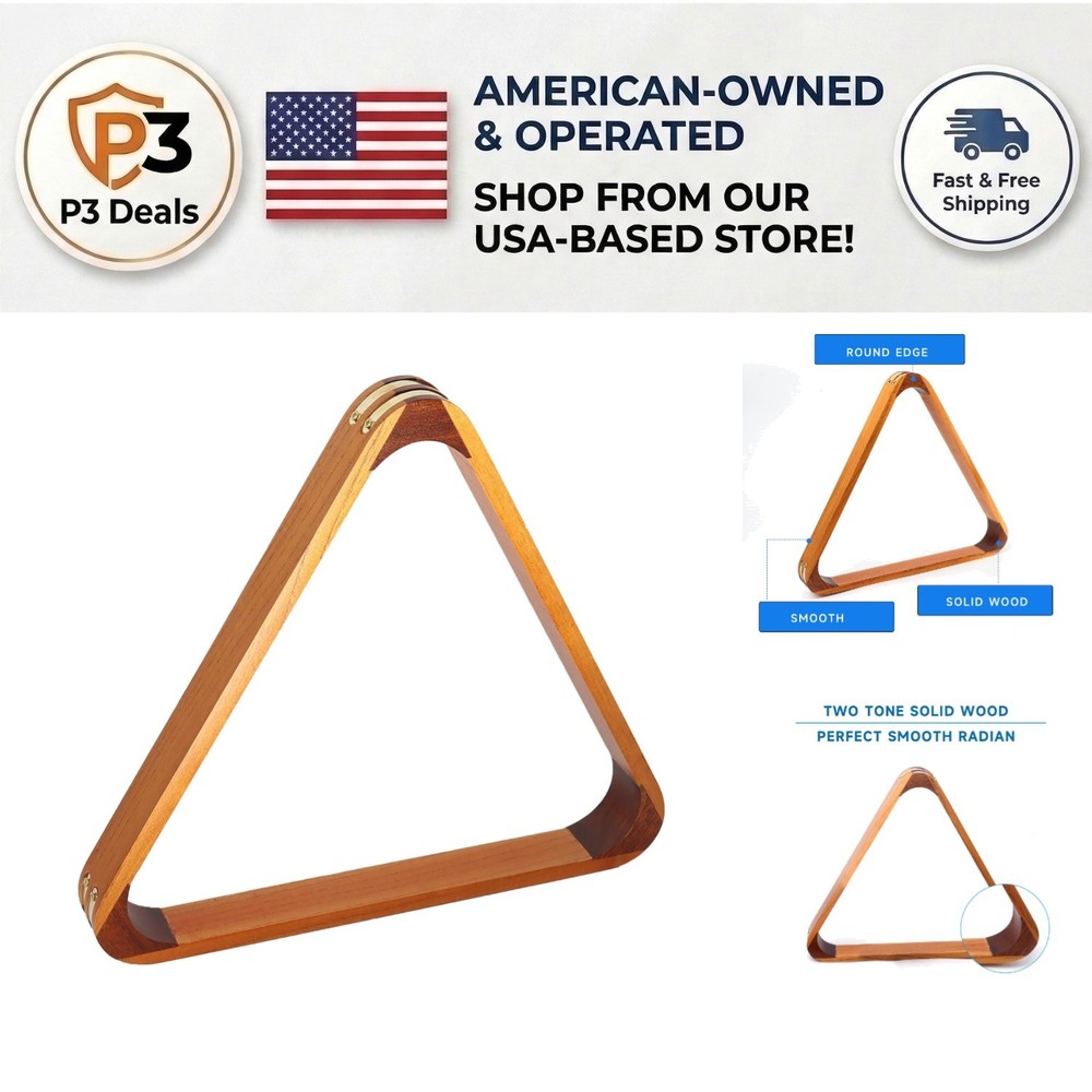 Solid Wood Billiard Racks - 8-Ball Triangle & 9-Ball Diamond Style