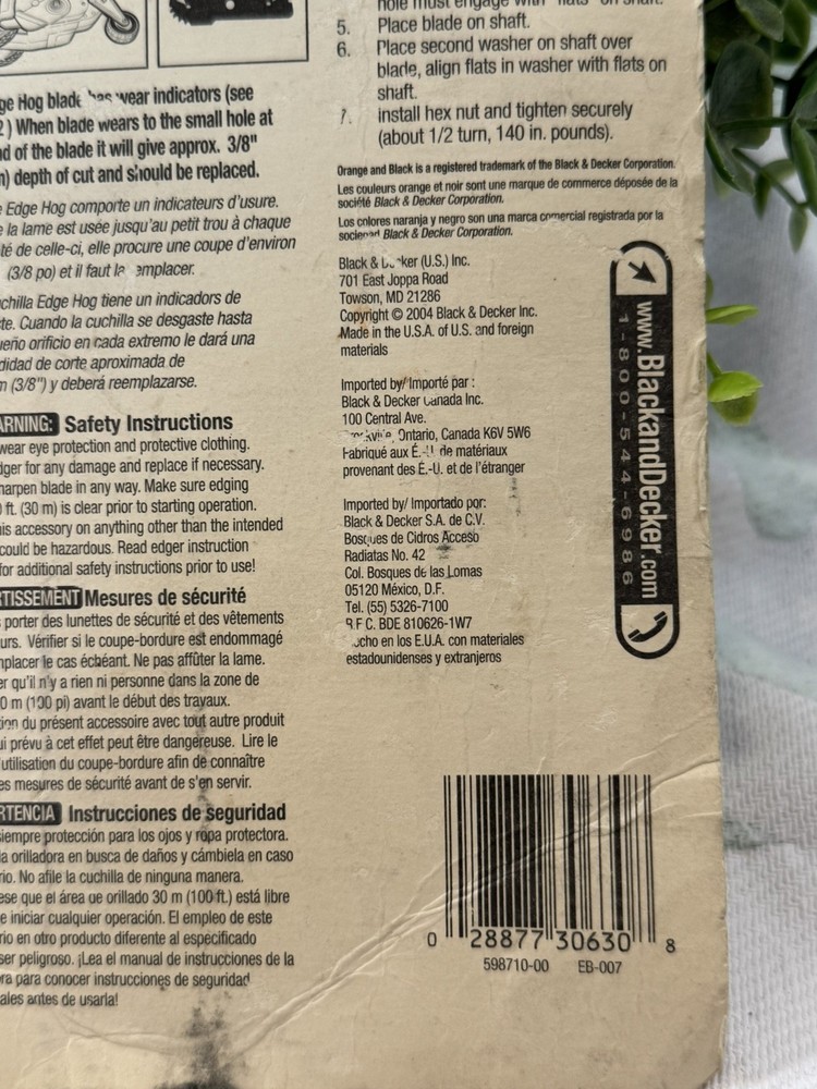 Black & Decker EB-007 7-1/2” Edge Hog Edger Blade for LE750