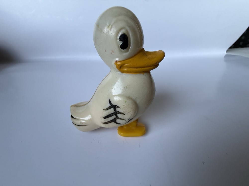 Antique Plastic Self Gravity Walking And Pull Toy Duck 1950's