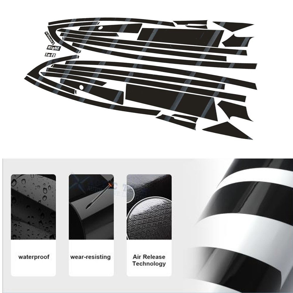 Glossy Black Chrome Delete Window Trims For Tesla Model X 2016-2020
