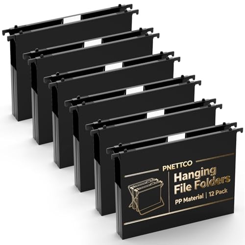 Extra Capacity Plastic Hanging File Folders,12 Pack Reinforced Hang Folder,