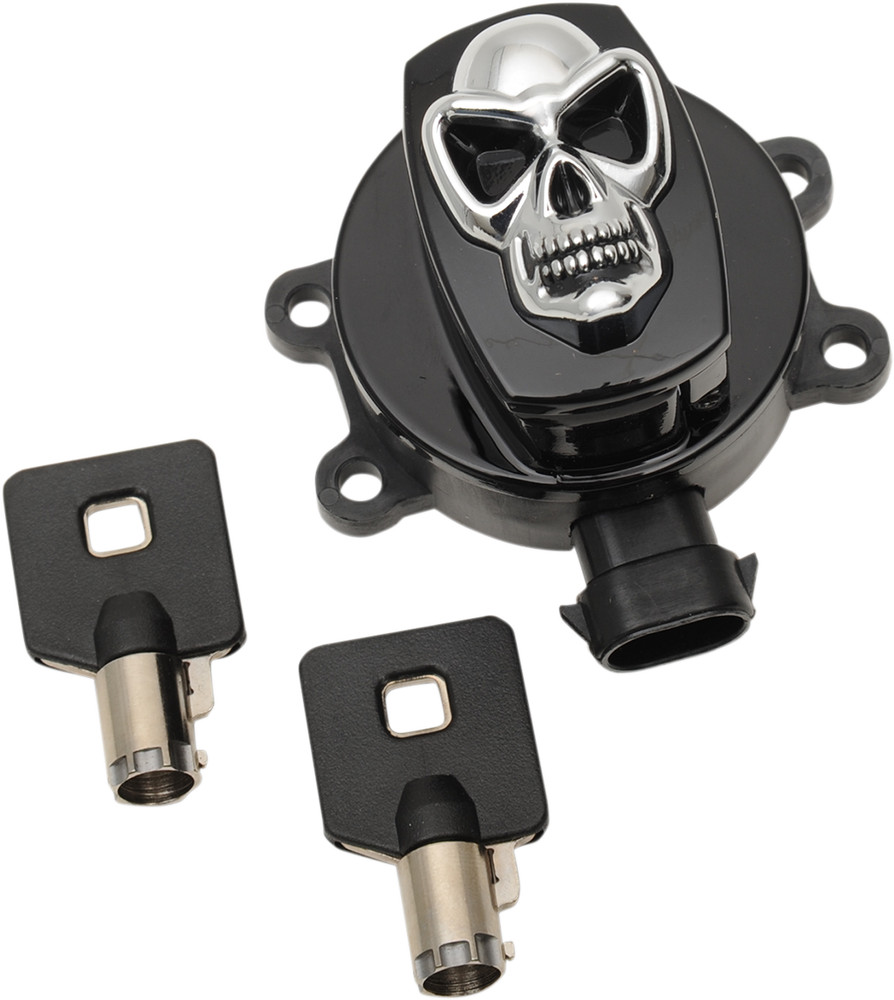 Drag Specialties - E21-0214GBSKD - Ignition Switch - Skull - Black