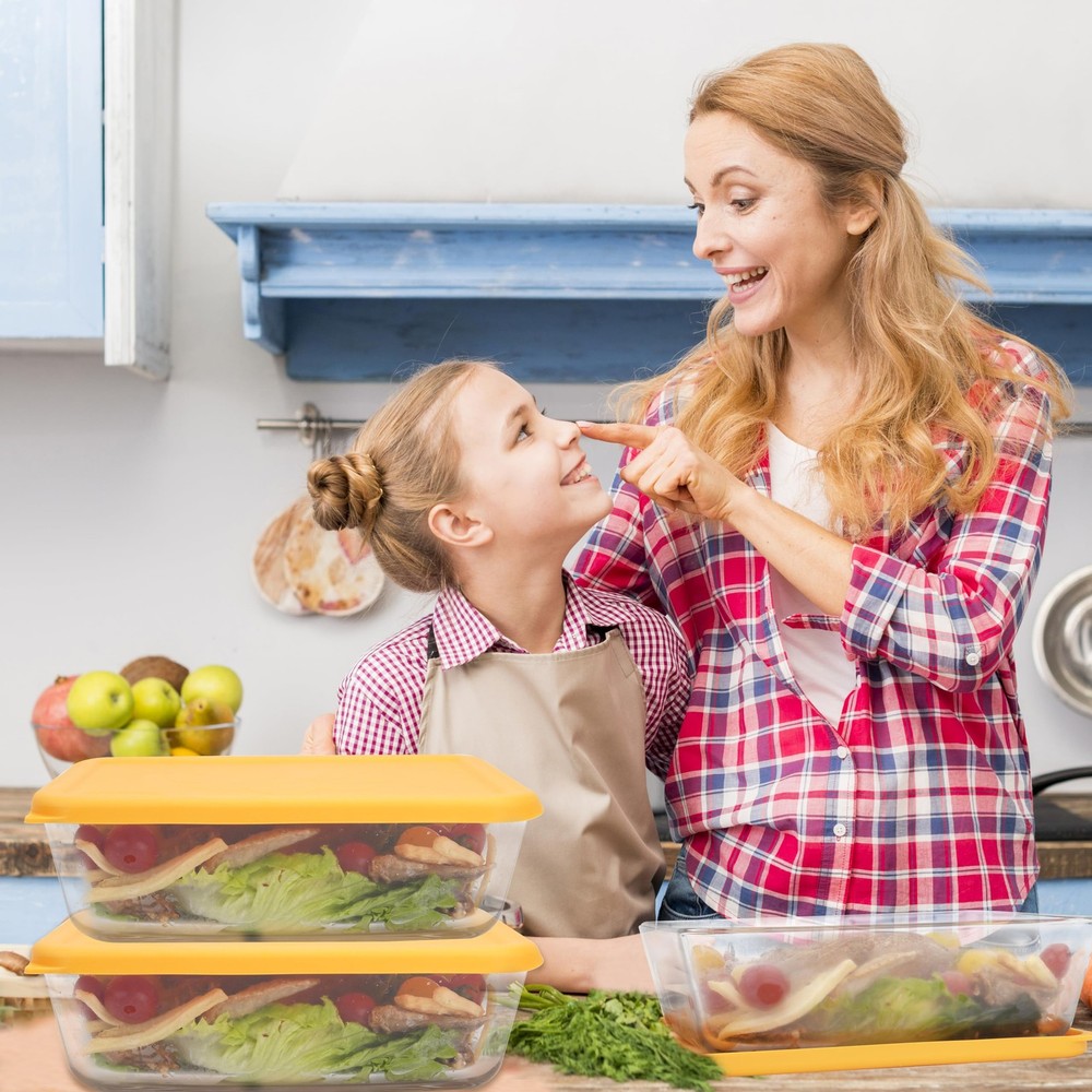 11 Cup Rectangle Silicone Storage Cover Lids Replacement for Pyrex 7212-PC Gl...