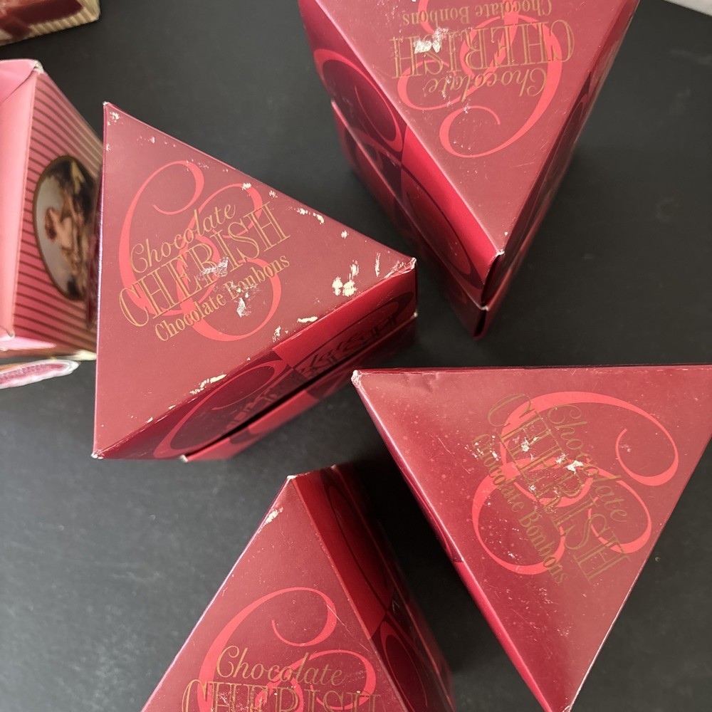 Vintage Candy Boxes 2 Lady Rose and 4 Chocolate Cherish Boxes Empty