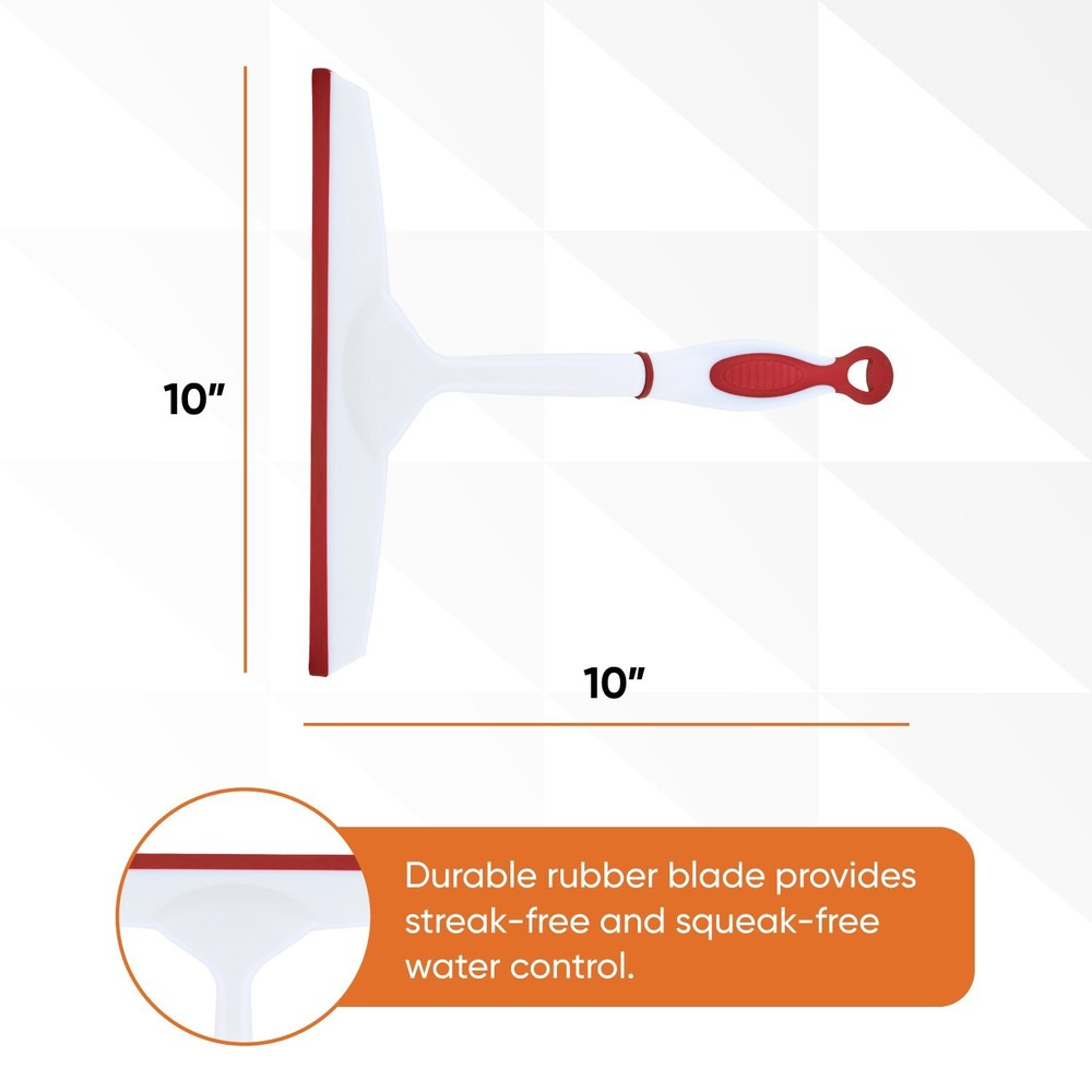 10" Red Rubber Squeegee with Hanging Loop