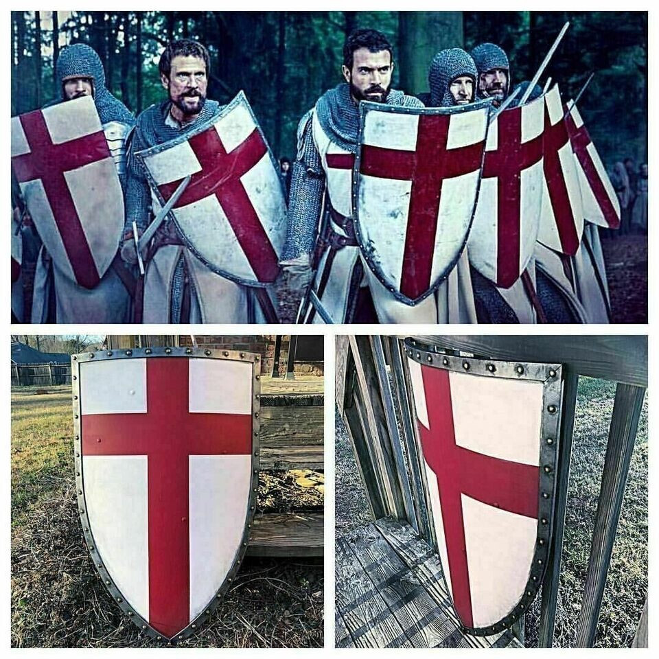 Knight Medieval shield Fully Functional Red Cross Warrior Templar Shield Best