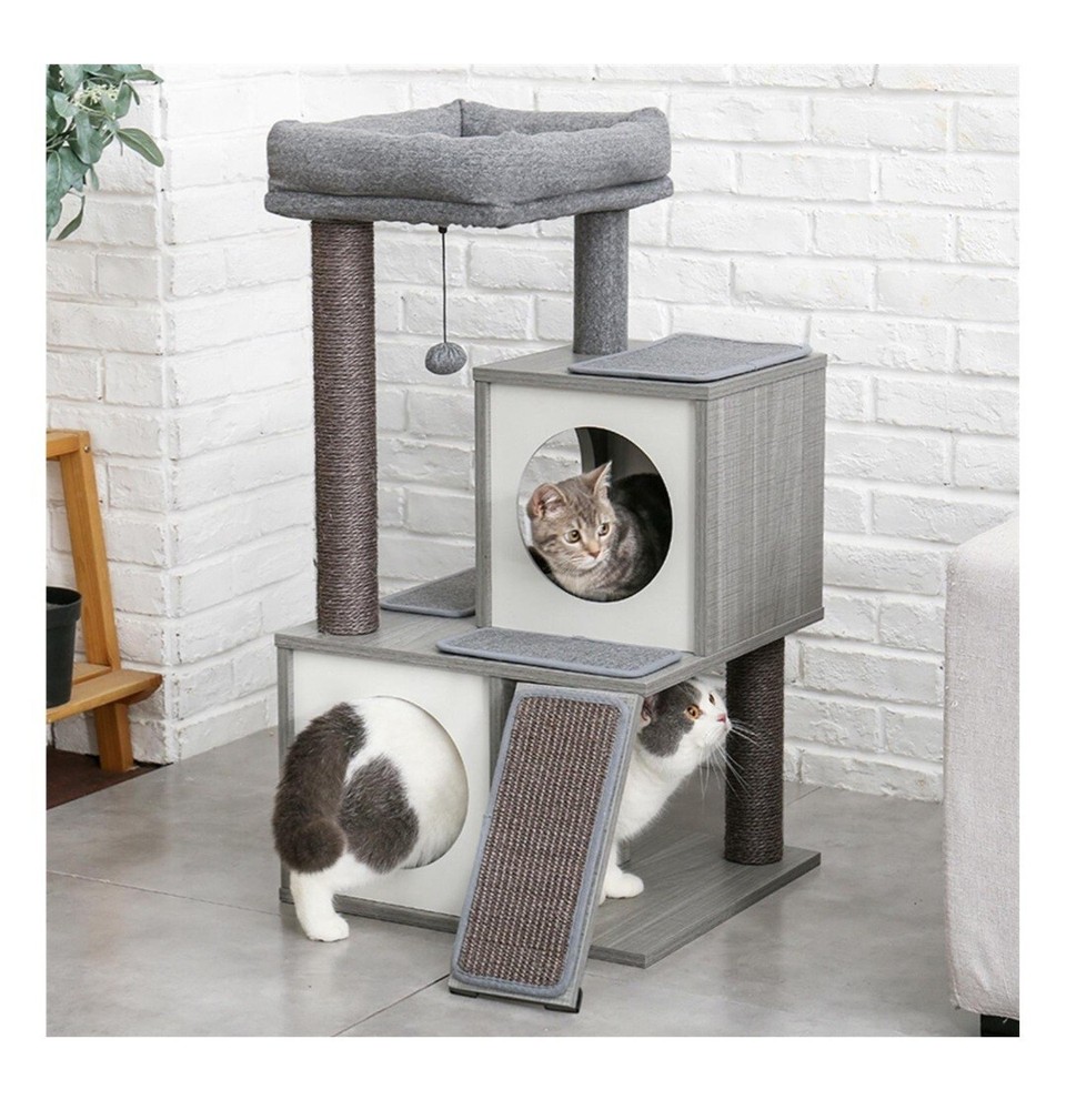 Cat Tree Luxury 35" Cat Tower with Double Condos