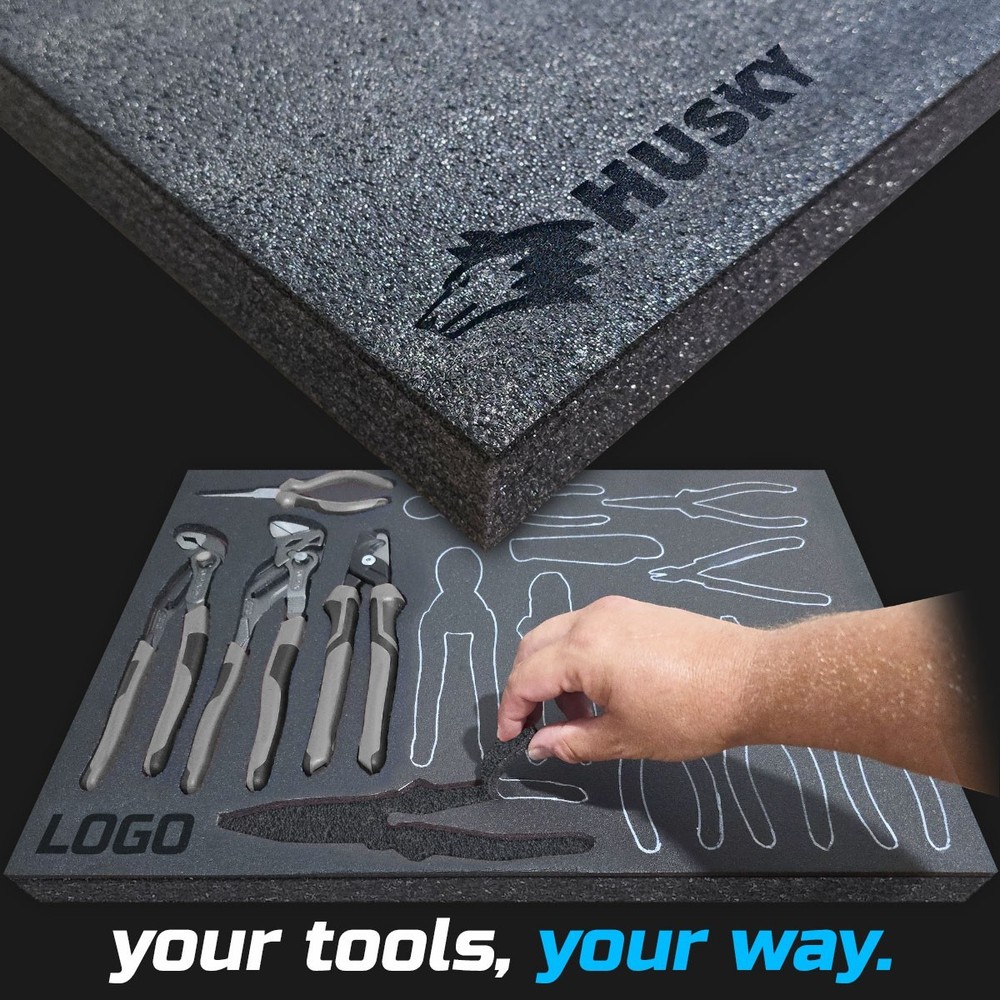 HUSKY DARK shadow foam tool tray insert storage organizer toolbox tool kit set