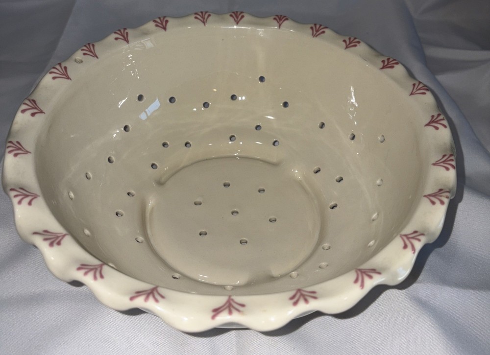 Large Ceramic Decorative Berry/Pasta Colander Hand Made - Initialed *KS