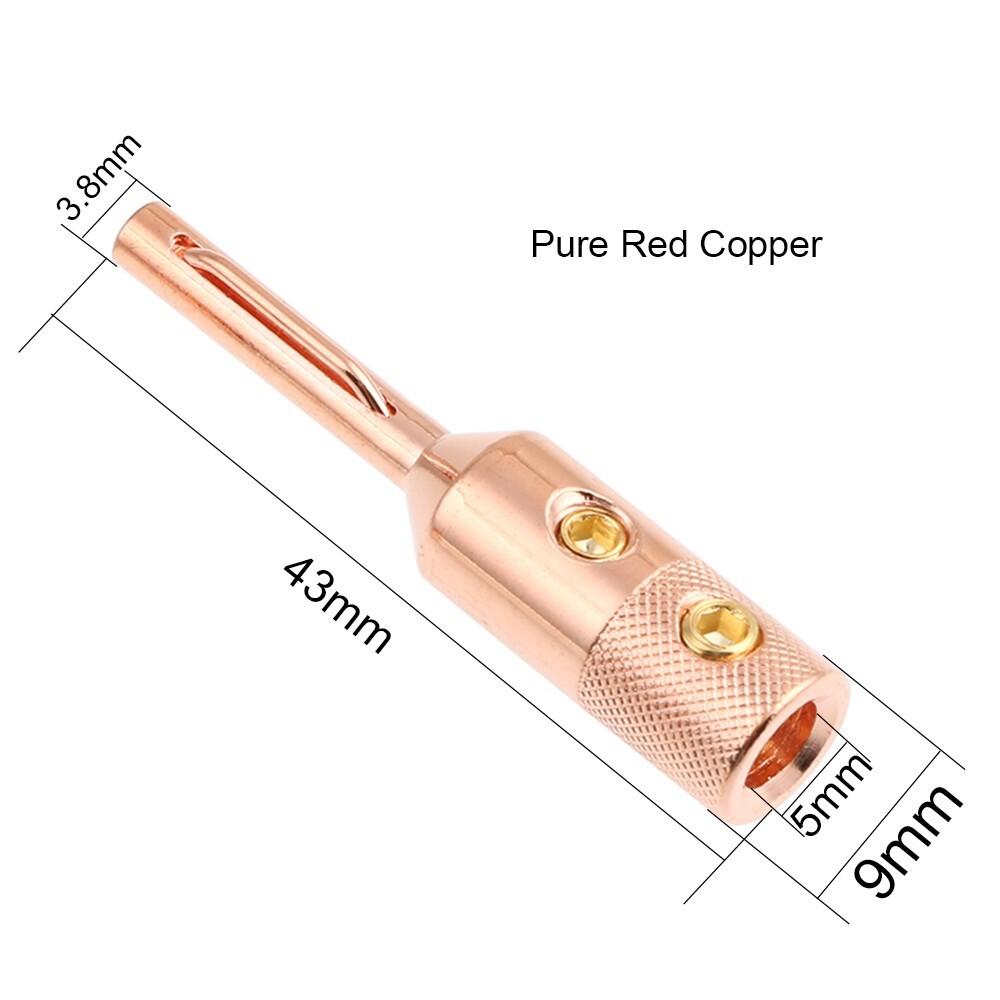 10PCS Pure Copper Banana Connector Plug for Speaker Cable