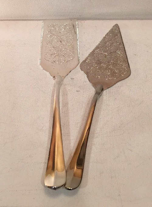 Silverplate Cake Pie Servers 11 1/2" Long Made In China