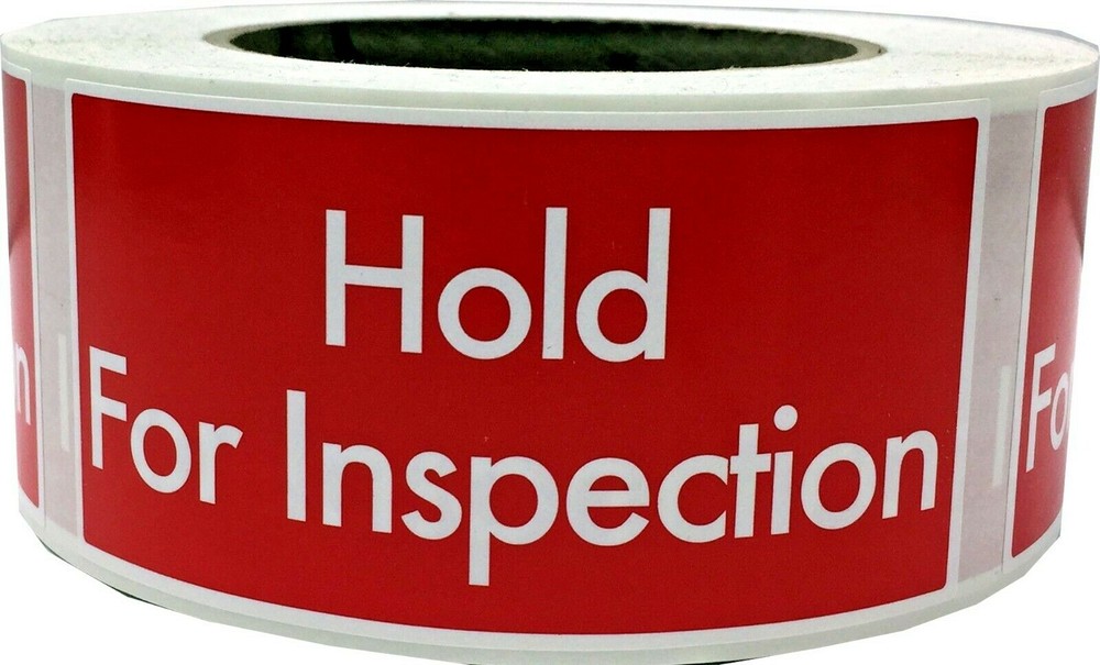 "Hold For Inspection" Labels | 2 x 4" Inch Rectangle | 500 Pack