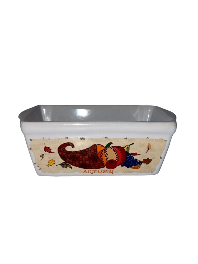 Small Ceramic Loaf Pan Autumn Design
