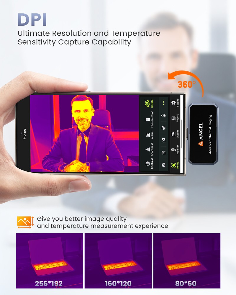 Universal Thermal Camera Imager for IOS iPhone 256x192 IR Resolution USB Type-C