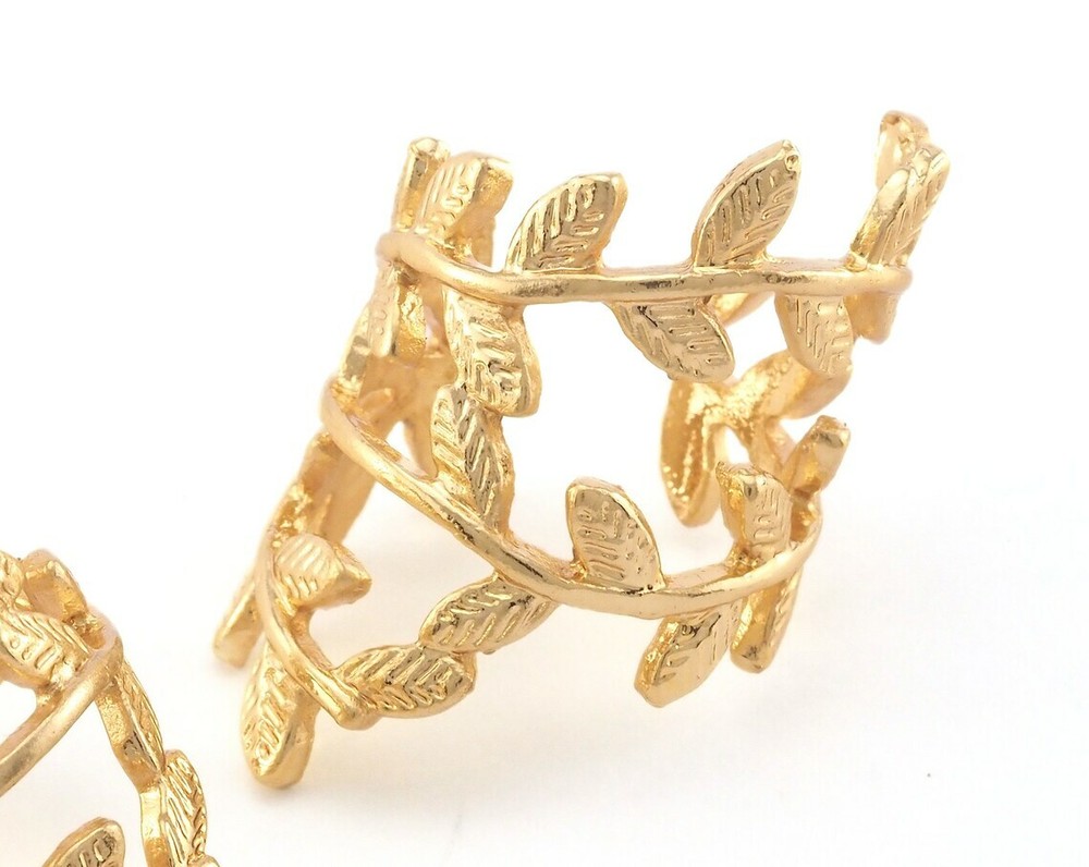 Leaf Adjustable Gold Plated brass (18mm 8US inner size) 2821